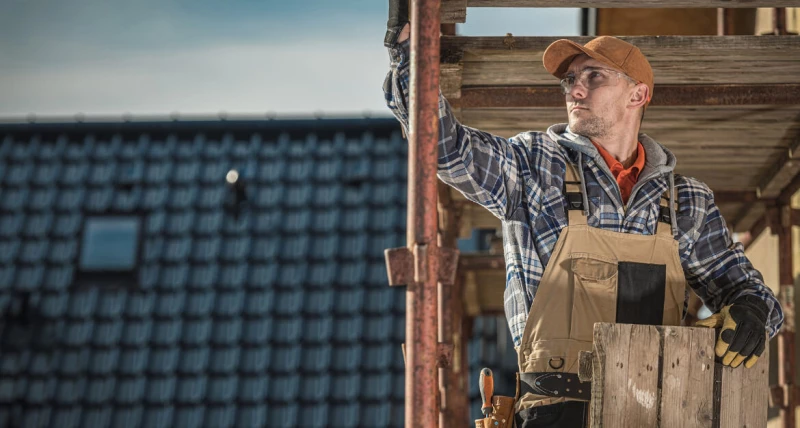 Aerial view of roof replacement