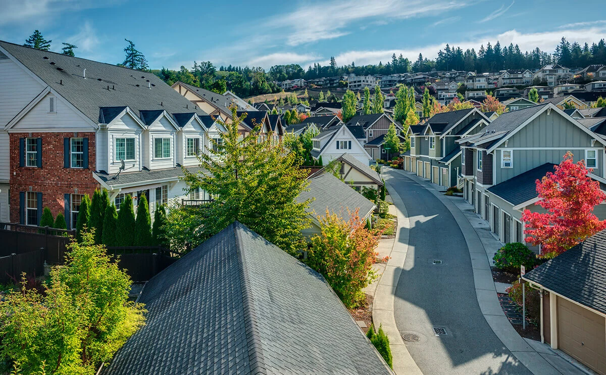 Houses in a residential neighborhood in the Issaquah Highlands