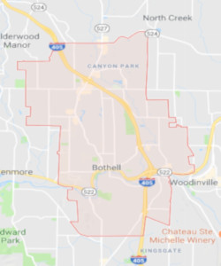 map of bothell roofing service area