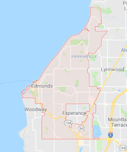 map of edmonds roofing service area