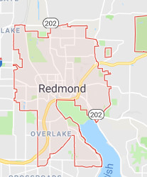 map of redmond roofing service area