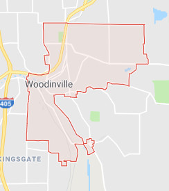 map of woodinville roofing service area